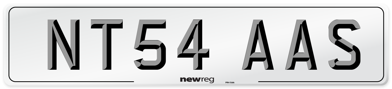 NT54 AAS Number Plate from New Reg